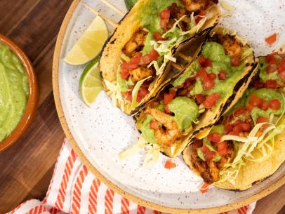 Spice-Rubbed Shrimp Tacos with Creamy Avocado Sauce