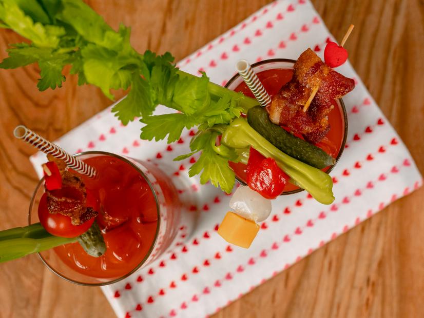 Brian Balthazar features Curly Candied Bloody Mary Skewers & Everybody's Bloody Mary, as seen on Food Network Kitchen Live.