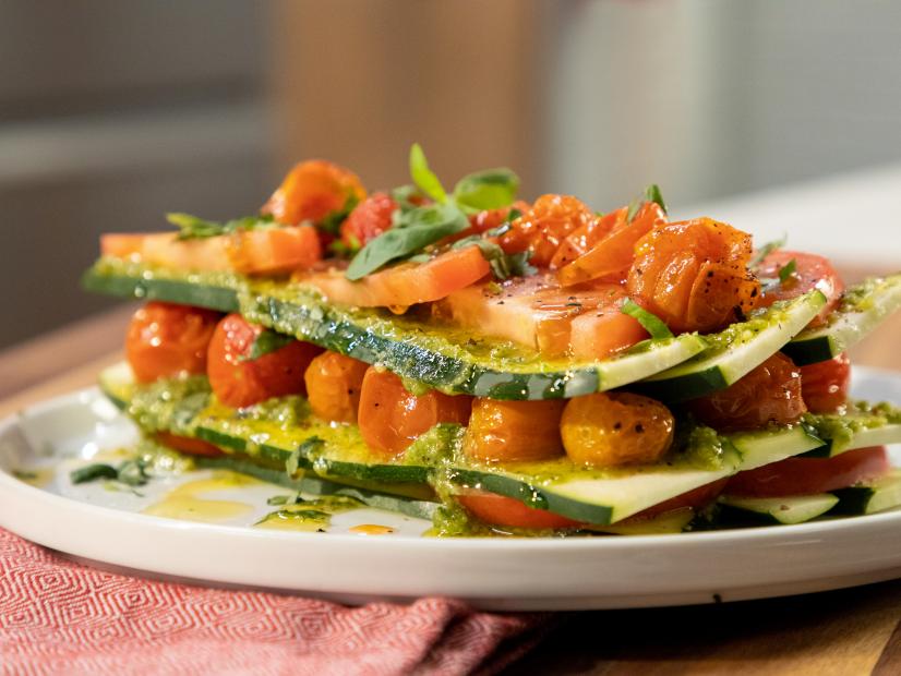 Fresh Zucchini Lasagna with Walnut Pesto beauty, as seen on Food Network Kitchen Live.