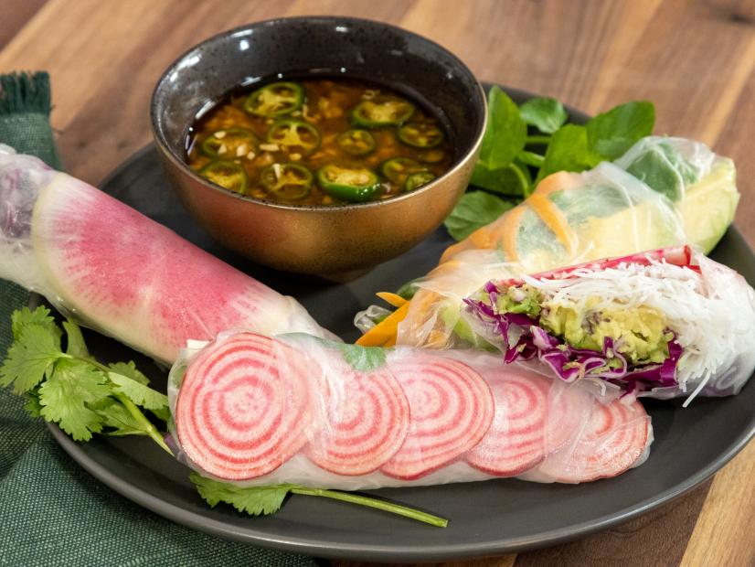 Rainbow Spring Rolls beauty, as seen on Food Network Kitchen Live.