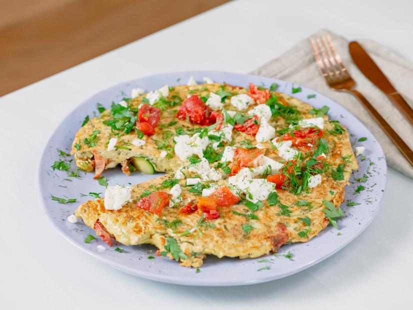 Geoffery Zakarian features Family-Style Greek Zucchini and Herb Frittata, as seen on Food Network Kitchen Live.