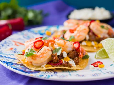 Chorizo and Shrimp Tostada