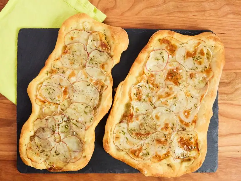 Shortcut Potato Herb Flatbread, as seen on Food Network Kitchen Live.