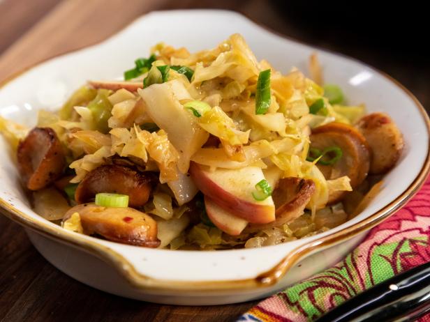 Cajun Cabbage Skillet beauty, as seen on Food Network Kitchen Live.