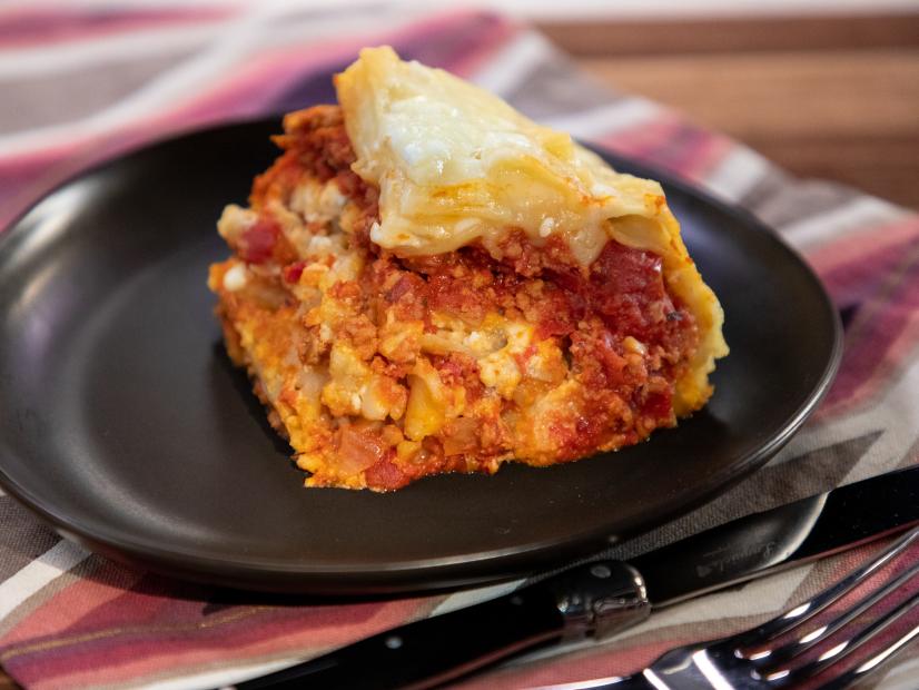Slow Cooker 12 Layer Lasagna beauty, as seen on Food Network Kitchen Live.