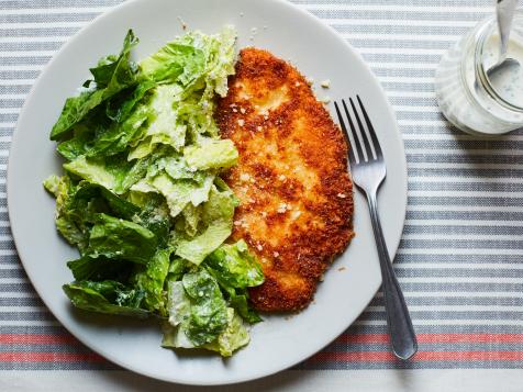 Breaded Chicken Cutlets with Buttermilk Ranch Salad