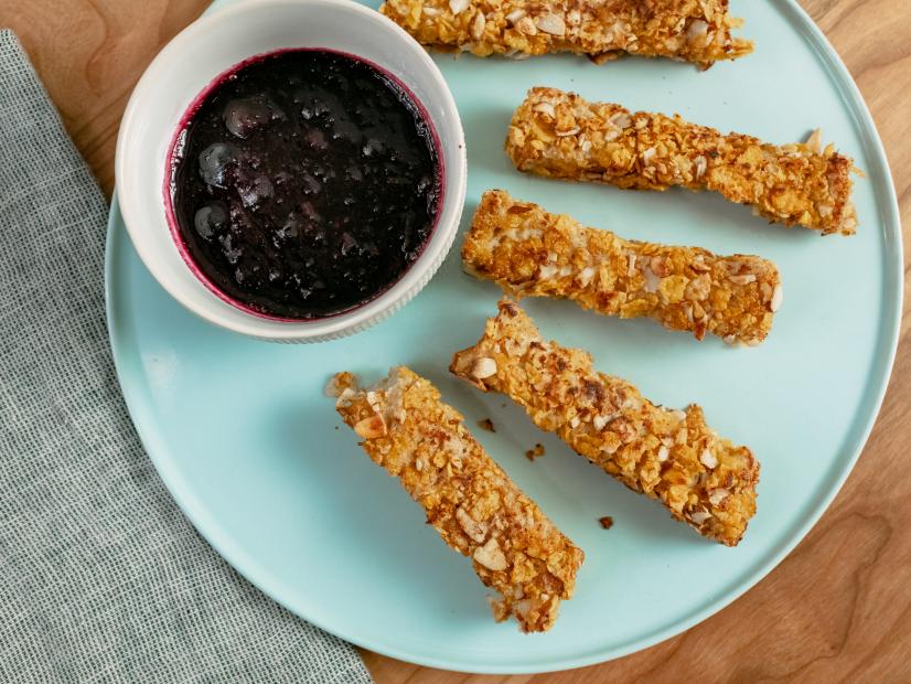 Ellie Krieger features Crispy French Toast Fingers with Blueberry Maple Sauce, as seen on Food Network Kitchen Live.