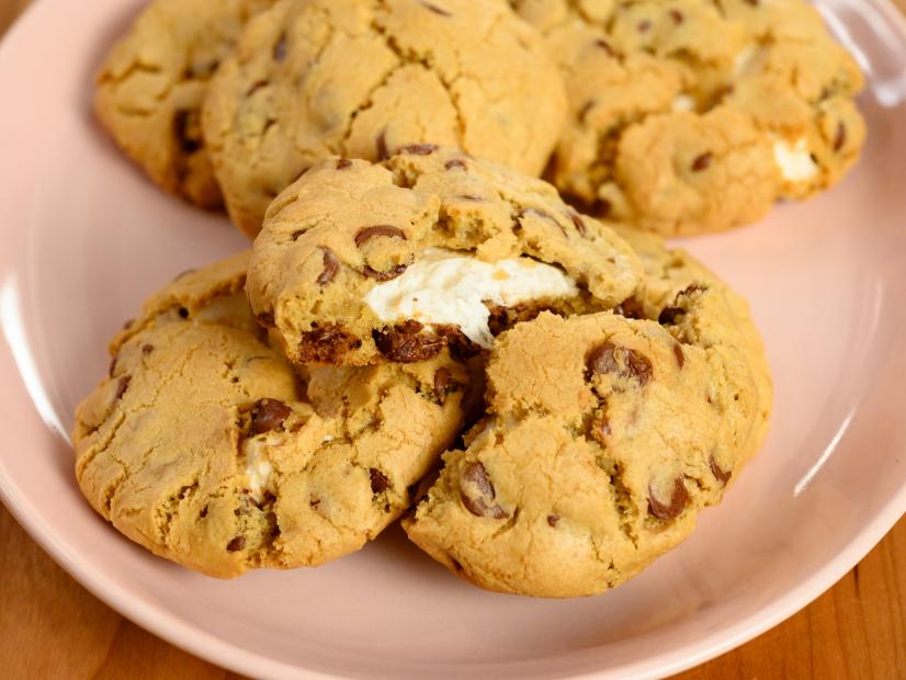 Gooey Marshmallow Filled Chocolate Chip Cookies, as seen on Food Network Kitchen Live.
