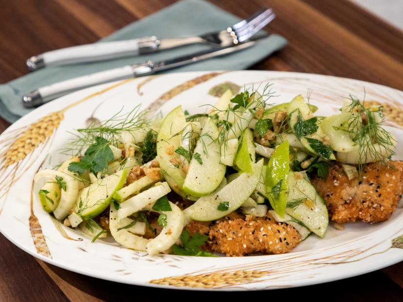 Crispy Breaded Chicken w/ Fennel Salad beauty, as seen on Food Network Kitchen Live.