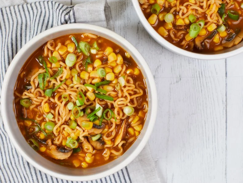 Beverly Weidner's Corn and Mushroom Ramen Bowls, as seen on Food Network Kitchen.