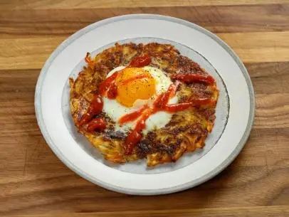 Hash brown egg-in-a-hole, as seen on Food Network Kitchen Live.