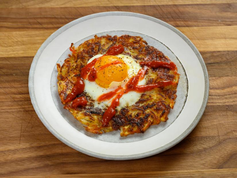 Hash brown egg-in-a-hole, as seen on Food Network Kitchen Live.