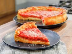 Chicago Style Deep Dish Pizza beauty, as seen on Food Network Kitchen Live.