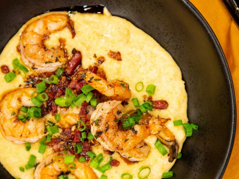Smoky Shrimp and Grits beauty, as seen on Food Network Kitchen Live.