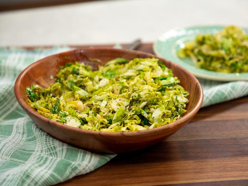Shredded Brussel Sprouts w/ Lemon and Poppy Seeds beauty, as seen on Food Network Kitchen Live.