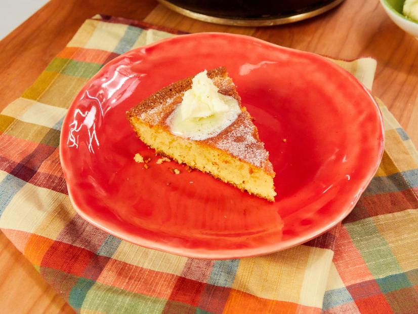 Skillet Corn Bread with Homemade Butter as seen on Food Network Kitchen Live.