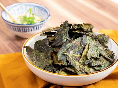 Spicy Kale Chips and Miso Dip