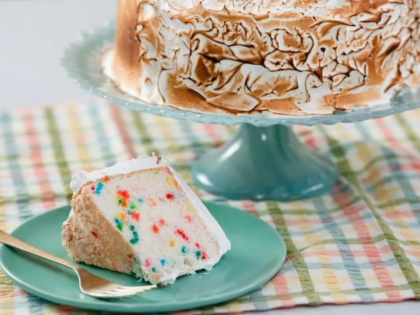 Rainbow Confetti Angel Food Cake, as seen on Food Network Kitchen Live.