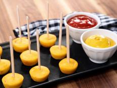 Corn Dogs With Sweet Mustard Recipe Sandra Lee Food Network