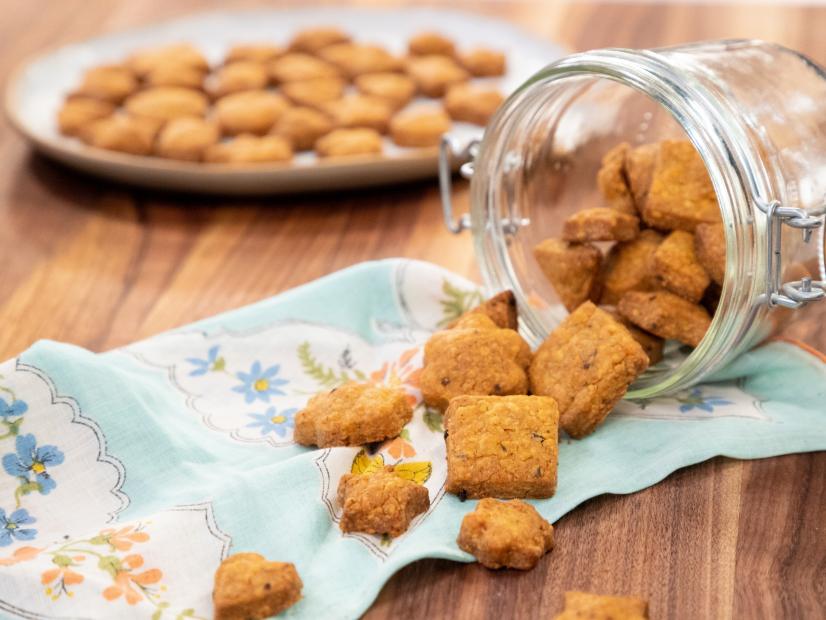 Whole Wheat Cheddar Crackers beauty, as seen on Food Network Kitchen Live.
