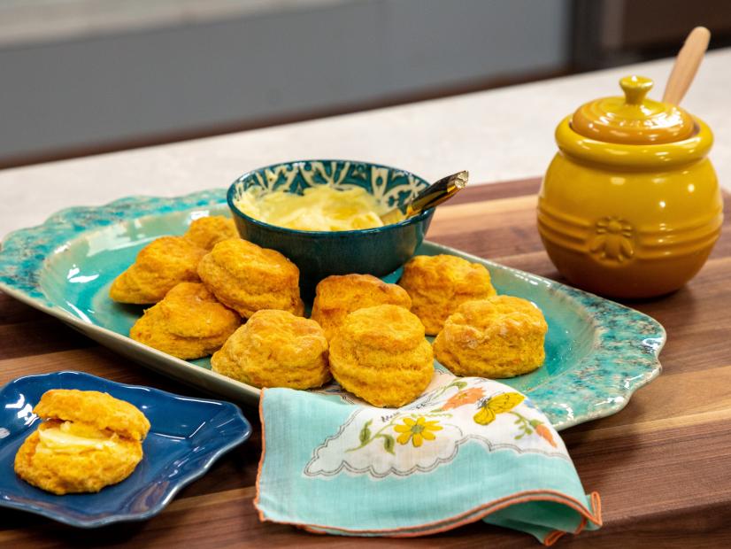Vintage Sweet Potato Biscuits with Honey Butter beauty, as seen on Food Network Kitchen Live.
