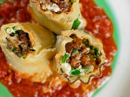 Ruffled Lasagna Roll-Ups Recipe | Gabriela Rodiles | Food Network
