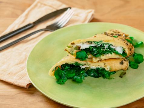 Breakfast Egg Wrap with Goat Cheese and Watercress