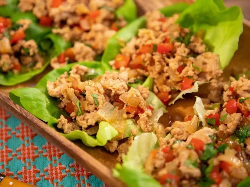 Stir Fried Chicken in Lettuce Cups beauty, as seen on Food Network Kitchen Live.