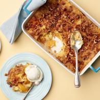 Food Network Kitchen’s Peach Cobbler Dump Cake, as seen on Food Network.