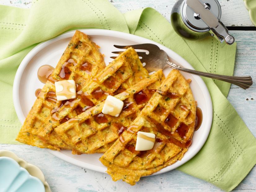 Food Network Kitchen’s The Best Cheddar and Herb Chaffle, as seen on Food Network.