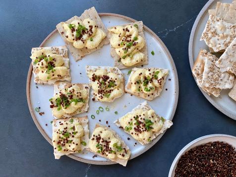 Deviled Egg Crisps with Crunchy Quinoa
