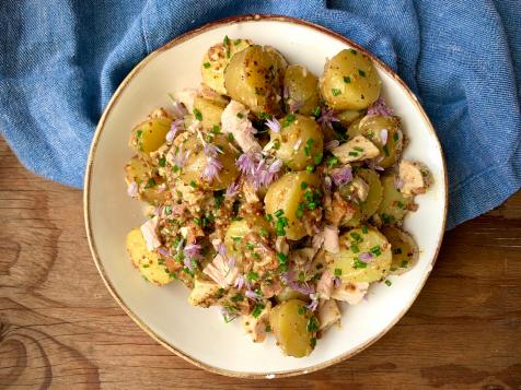Warm Potato Salad with Tuna and Bacon
