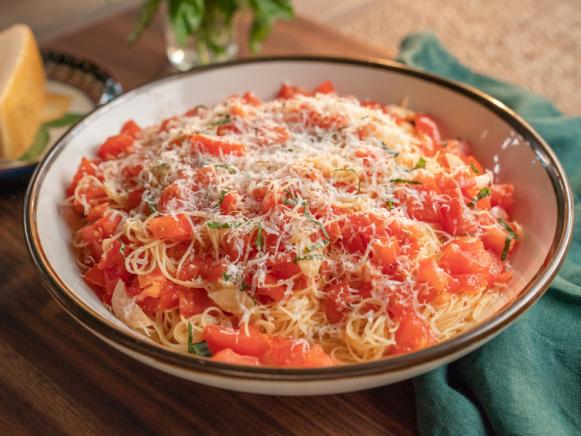 Angel Hair with Fresh Tomato Sauce Recipe | Valerie Bertinelli | Food ...