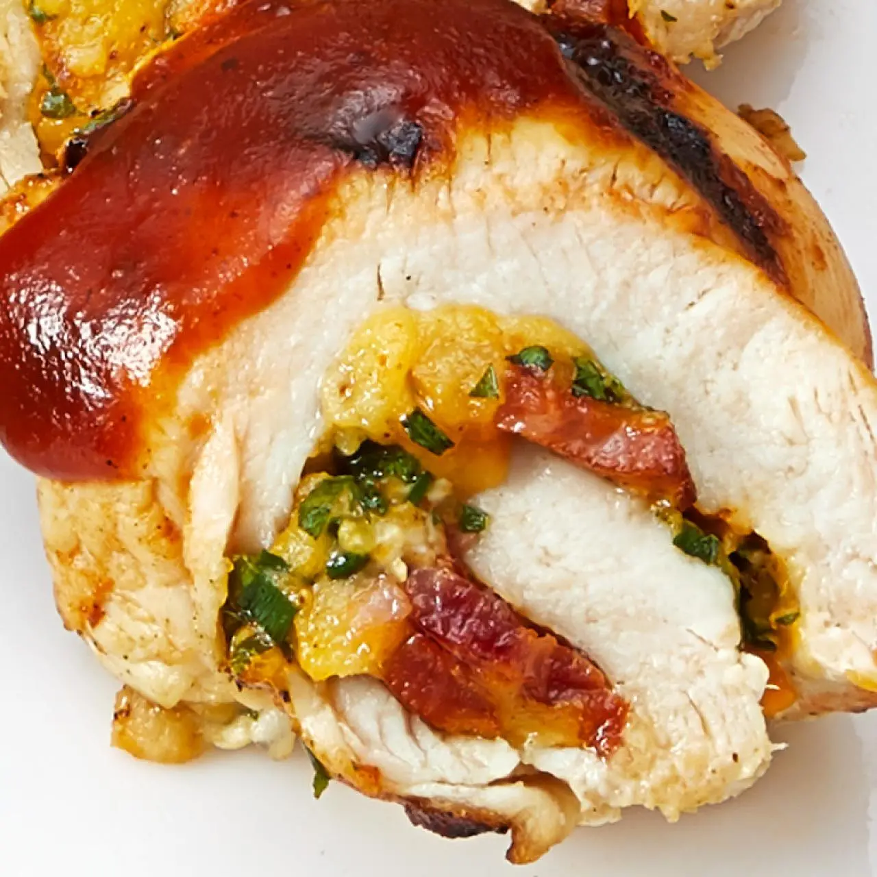 Grilled Barbecue Bacon Cheddar Stuffed Chicken Breasts