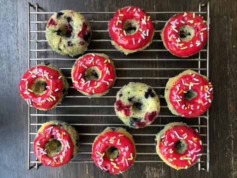 Citrus-Berry Baked Doughnuts with Pink Glaze