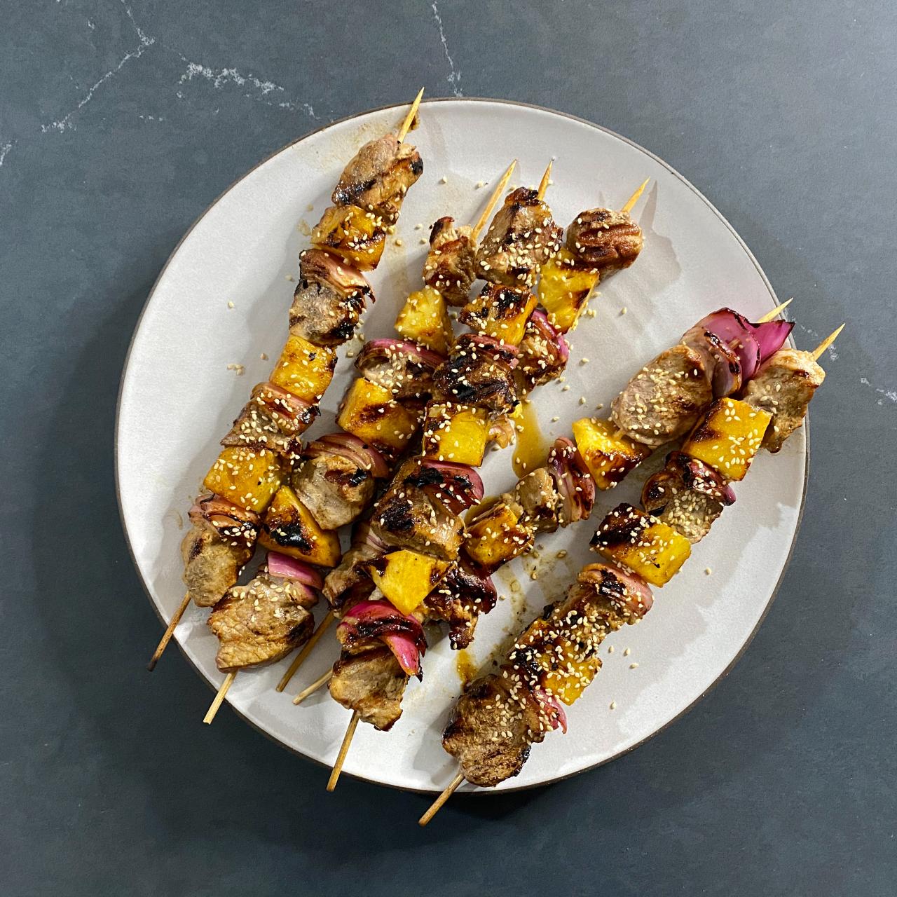 Soy Glazed Pork and Pineapple Skewers