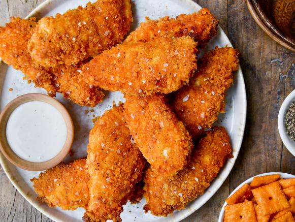 Baked Cheddar-Dijon Chicken Tenders Recipe | Kelly Senyei | Food Network