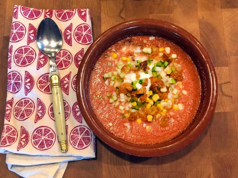 Anne Burrell makes Gazpacho, as seen on Anne Burrell's Summer Recipes on Food Network Kitchen.
