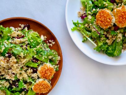 Quinoa Salad with Baked Goat Cheese Rounds-image
