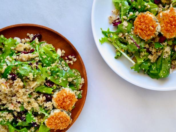 Quinoa Salad with Baked Goat Cheese Rounds image