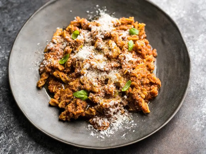 Chickpea Pasta with Cauliflower Bolognese Recipe Donal Skehan Food Network