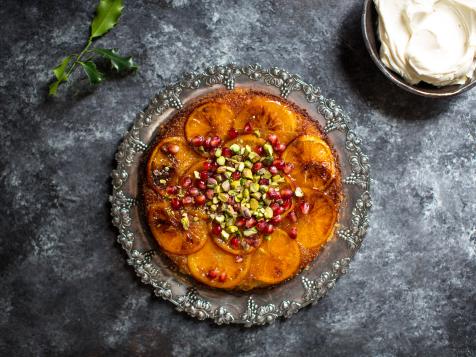 Winter Citrus Polenta Cake with Pomegranate & Rose Mascarpone Clouds