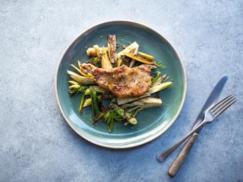 Crispy Fennel Pork Chops with Pan-fried Fennel