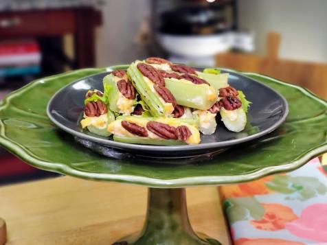 Grilled Celery with Pecans and Cheddar Spread