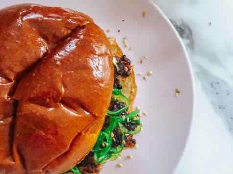 Shrimp Burgers with Seaweed Salad