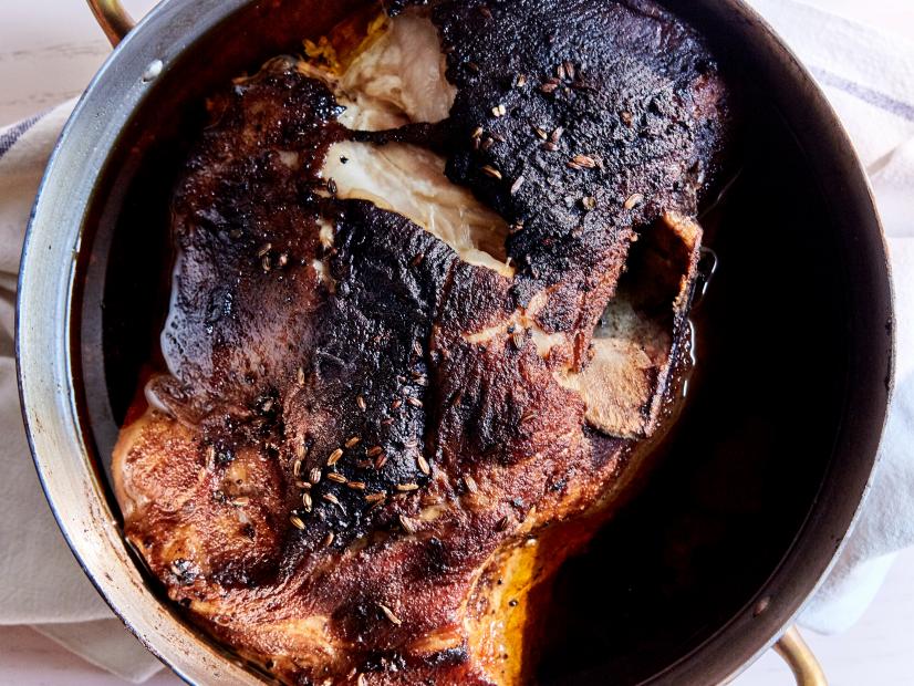Host Sarah Copeland's cooked Magic Pork Shoulder, as photographed in her cookbook, Every Day is Saturday. Photo used with permission from Gentl + Hyers.