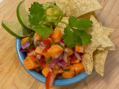 Salmon Ceviche with Citrus, Chiles and Avocado