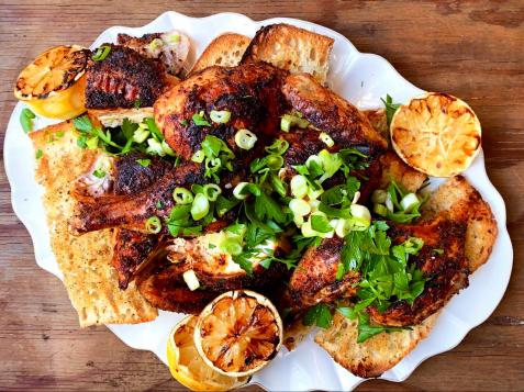 Spicy Grilled Butterflied Chicken with Crispy Bread