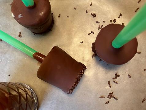 Mint Ice Cream Pops with Chocolate Shell