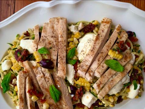Grilled Chicken and Sweet Corn Zoodle Salad